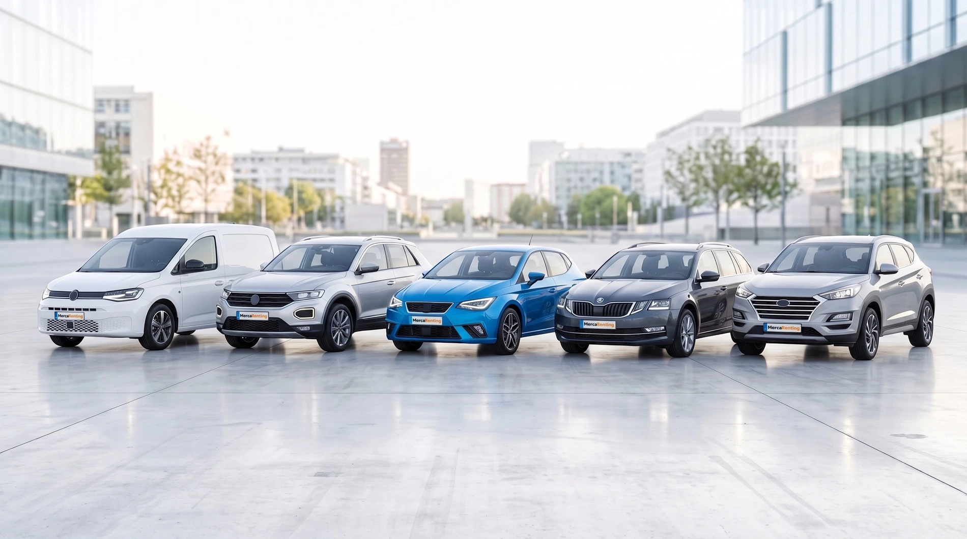 Vehículos de renting de Merca Renting: furgoneta, berlina, utilitario y SUV